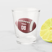 Football naam en nummer gepersonaliseerd schaakgla shot glas (Voorkant)