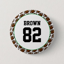 Football Naam Nummer Team Spirit School Colors Ronde Button 5,7 Cm
