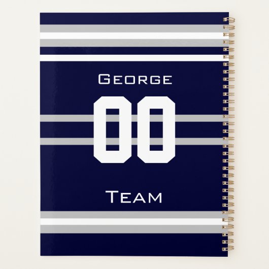 Football Navy Blue Planner (Achterkant)