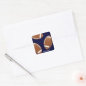 Football Navy Blue Vierkante Sticker (Envelop)