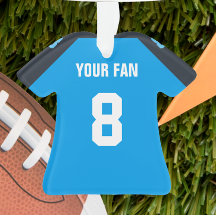 Football Navy, Blue & White Jersey Ornament