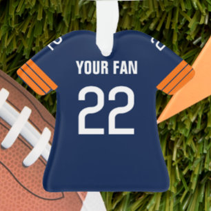 Football Navy & Oranje Jersey Ornament