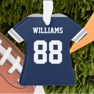 Football Navy, zilver en White Jersey Ornament