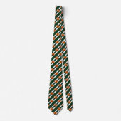 Football Necktie Green en White Stripes Stropdas (Voorkant)