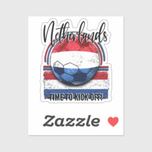 Football Nederlands Vlag, Retro Vlag Voetbal Sticker