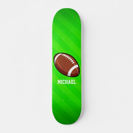 Football; Neon Green Stripes Skateboard (Voorkant)