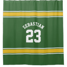 Football nieuwigheid gepersonaliseerde jersey groe douchegordijn