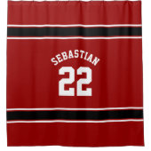 Football nieuwigheid gepersonaliseerde jersey zwar douchegordijn (Voorkant)
