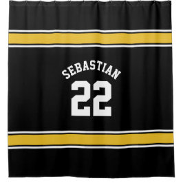 Football nieuwigheid gepersonaliseerde jersey zwar douchegordijn