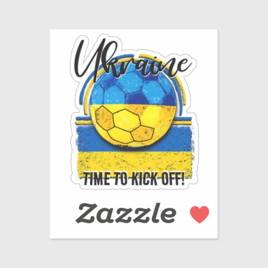 Football Oekraïense vlag, Europees voetbal retro Sticker (Vel)