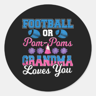 Football of Pom Pom Oma houdt van je Football Gen Ronde Sticker