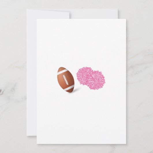 Football of Pom Poms genderonthullen uitnodiging (Achterkant)