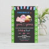 Football of Pom Poms Genderonthulling Kaart (Staand voorkant)