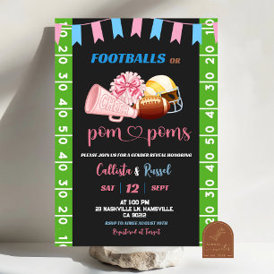 Football of Pom Poms Genderonthulling Kaart