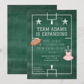 FOOTBALL OF TUTU GESLACHT ONTHULLEN UITNODIGING (Voorkant / Achterkant)