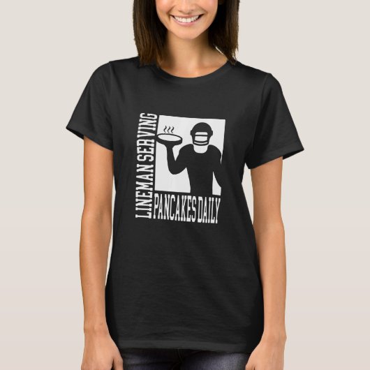 Football offensief Lineman Lineman Serving Pancake T-shirt (Voorkant)