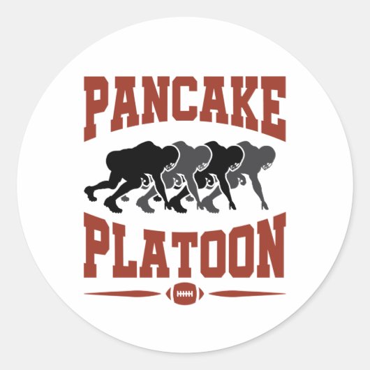 Football offensief Lineman Pancake Platon Ronde Sticker (Voorkant)