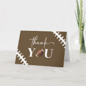 Football Oh Boy Brown Wit Baby shower Bedankkaart (Voorkant)