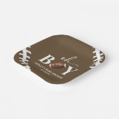 Football Oh Boy Brown Wit Baby shower Papieren Bordje (Gebogen)
