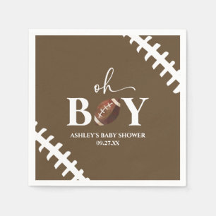 Football Oh Boy Brown Wit Baby shower Servet