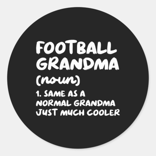 Football oma definitie grappig ronde sticker (Voorkant)