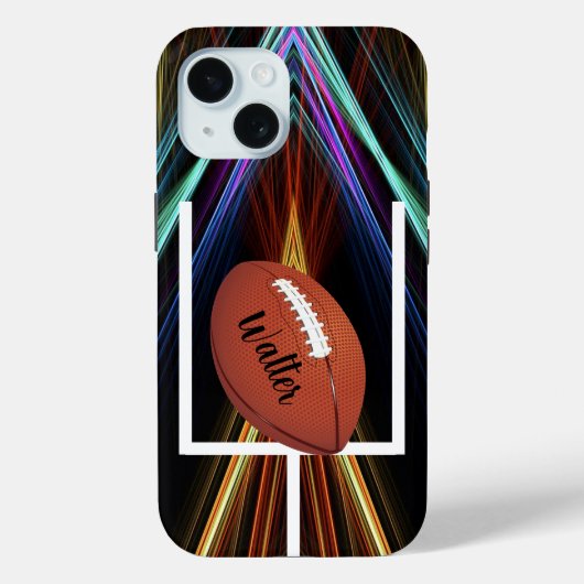 Football on a Stylish Gold background Personalize Case-Mate iPhone Case (Achterkant)