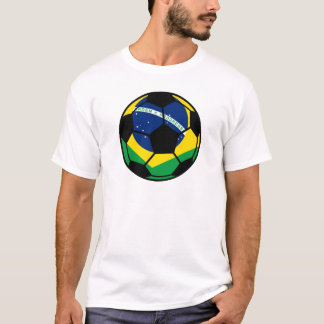 Football onder Braziliaanse vlag T-shirt