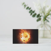 Football onder vuur, bal, voetbal visitekaartje (Staand voorkant)