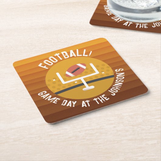 Football onopvallende game dag kartonnen onderzetters (Schuin)