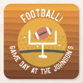 Football onopvallende game dag kartonnen onderzetters (Voorkant)