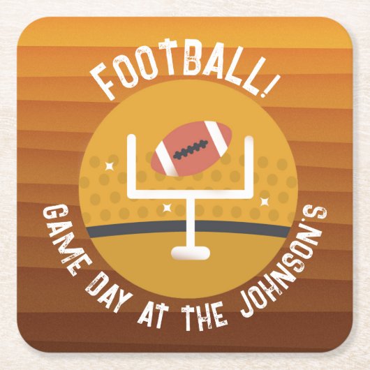 Football onopvallende game dag kartonnen onderzetters (Voorkant)