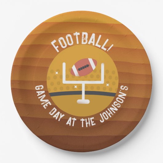 Football onopvallende game dag papieren bordje (Voorkant)