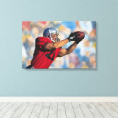 Football ontvanger vangbal canvas afdruk (Insitu (Houten vloer))