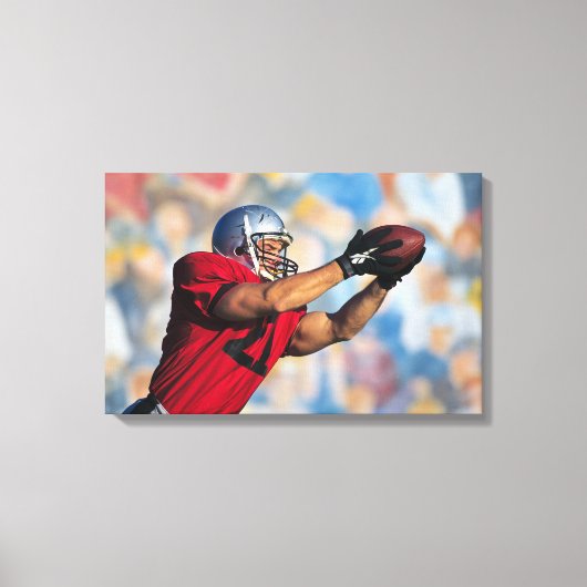 Football ontvanger vangbal canvas afdruk (Voorkant)