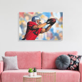 Football ontvanger vangbal canvas afdruk (Insitu (Woonkamer))