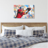 Football ontvanger vangbal canvas afdruk (Insitu (Slaapkamer))