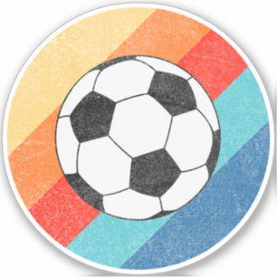Football ontwerp op kleurrijke retro achtergrond sticker