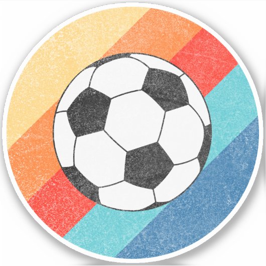 Football ontwerp op kleurrijke retro achtergrond sticker (Voorkant)