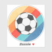 Football ontwerp op kleurrijke retro achtergrond sticker (Vel)