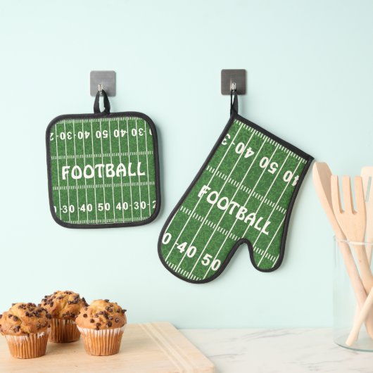 Football ontwerp ovenwanten & pothouder set (Insitu(Ophanging))