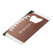 Football Ontwerpflesopening Creditkaart Flessenopener (Voorkant Gekanteld)