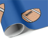 Football op blauwe achtergrond cadeaupapier (Rol Hoek)