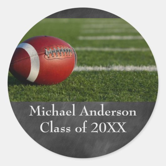 Football op Chalkboard - Afstuderen Sticker (Voorkant)