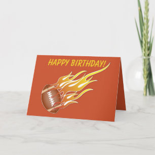Football op Fire Birthday Card Kaart