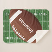 Football op Football Field Design Sherpa Blanket Sherpa Deken (Voorkant (horizontaal))