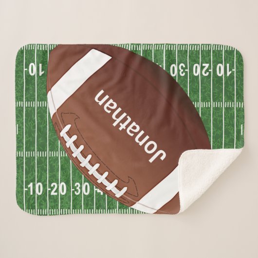 Football op Football Field Design Sherpa Blanket Sherpa Deken (Voorkant (horizontaal))