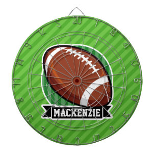 Football op groene strepen dartbord