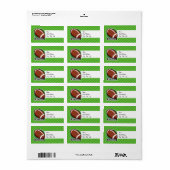 Football op groene strepen etiket (Full Sheet)
