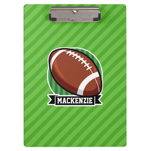 Football op groene strepen klembord (Voorkant)