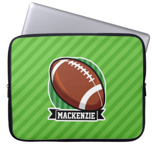 Football op groene strepen laptop sleeve